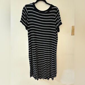 Torrid Black and White Striped Midi Dress